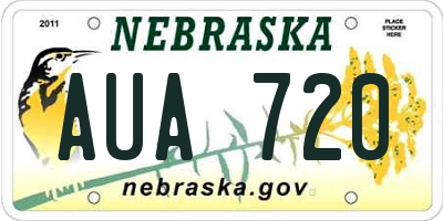 NE license plate AUA720