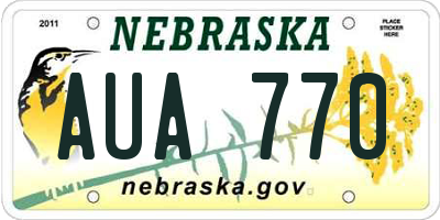 NE license plate AUA770