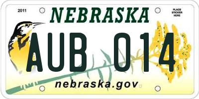 NE license plate AUB014