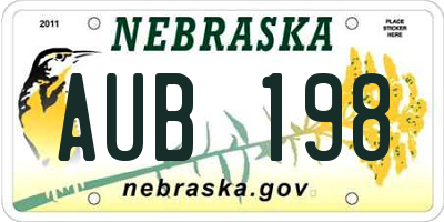 NE license plate AUB198