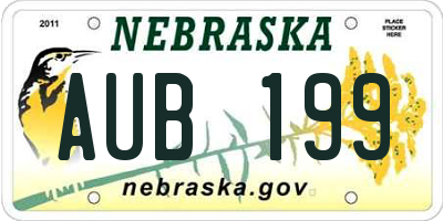 NE license plate AUB199