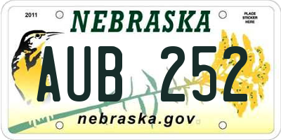 NE license plate AUB252