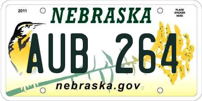 NE license plate AUB264