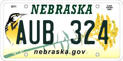 NE license plate AUB324