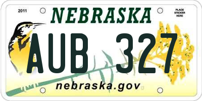 NE license plate AUB327