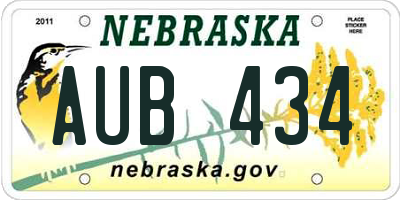 NE license plate AUB434