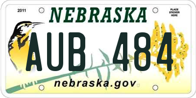 NE license plate AUB484