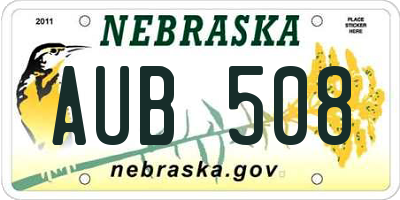 NE license plate AUB508