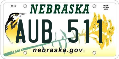 NE license plate AUB511