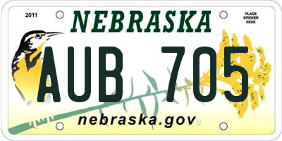 NE license plate AUB705