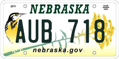 NE license plate AUB718