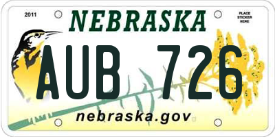 NE license plate AUB726