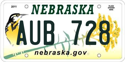 NE license plate AUB728