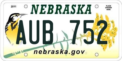NE license plate AUB752