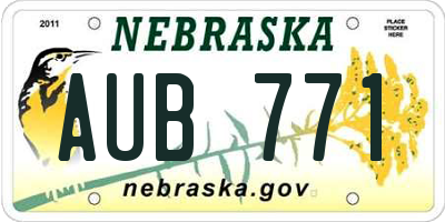 NE license plate AUB771