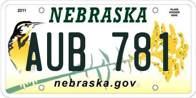 NE license plate AUB781