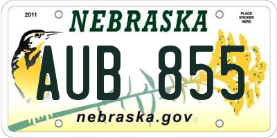 NE license plate AUB855