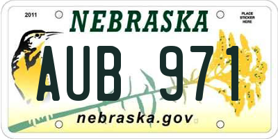 NE license plate AUB971