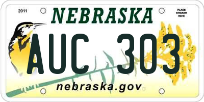 NE license plate AUC303