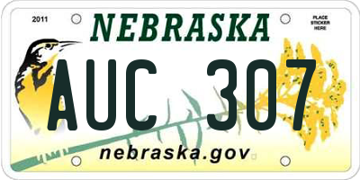 NE license plate AUC307