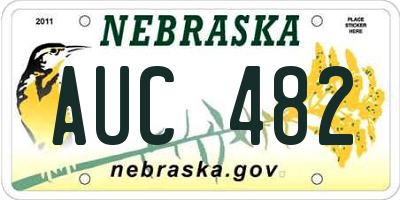 NE license plate AUC482