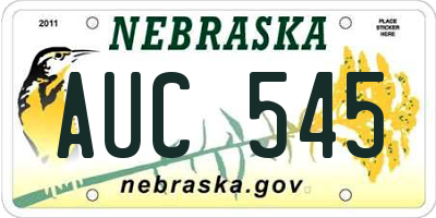 NE license plate AUC545