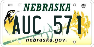 NE license plate AUC571