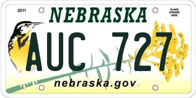 NE license plate AUC727