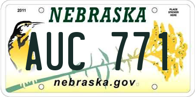 NE license plate AUC771