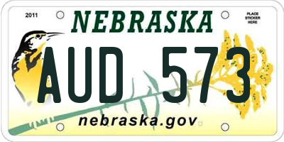 NE license plate AUD573