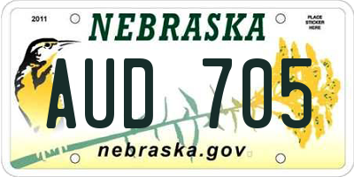 NE license plate AUD705