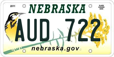 NE license plate AUD722