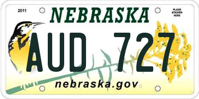 NE license plate AUD727