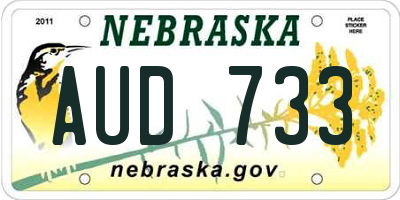 NE license plate AUD733