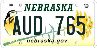 NE license plate AUD765