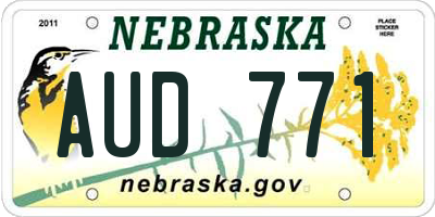 NE license plate AUD771
