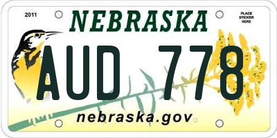 NE license plate AUD778