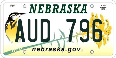 NE license plate AUD796