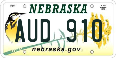 NE license plate AUD910
