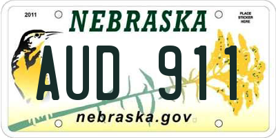 NE license plate AUD911