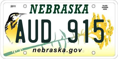 NE license plate AUD915