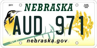 NE license plate AUD971