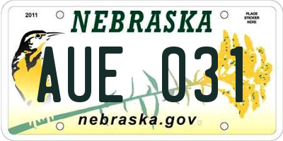 NE license plate AUE031