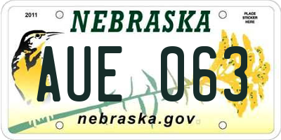 NE license plate AUE063
