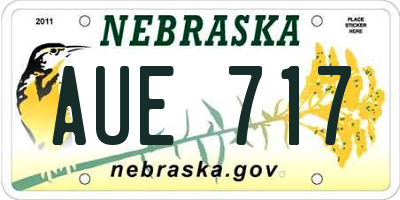 NE license plate AUE717