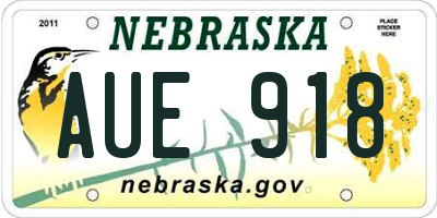 NE license plate AUE918