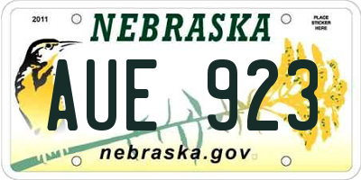 NE license plate AUE923