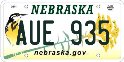 NE license plate AUE935