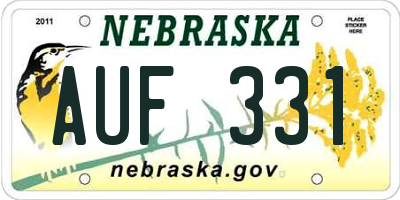 NE license plate AUF331