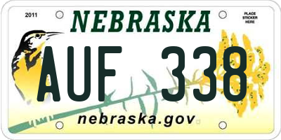 NE license plate AUF338
